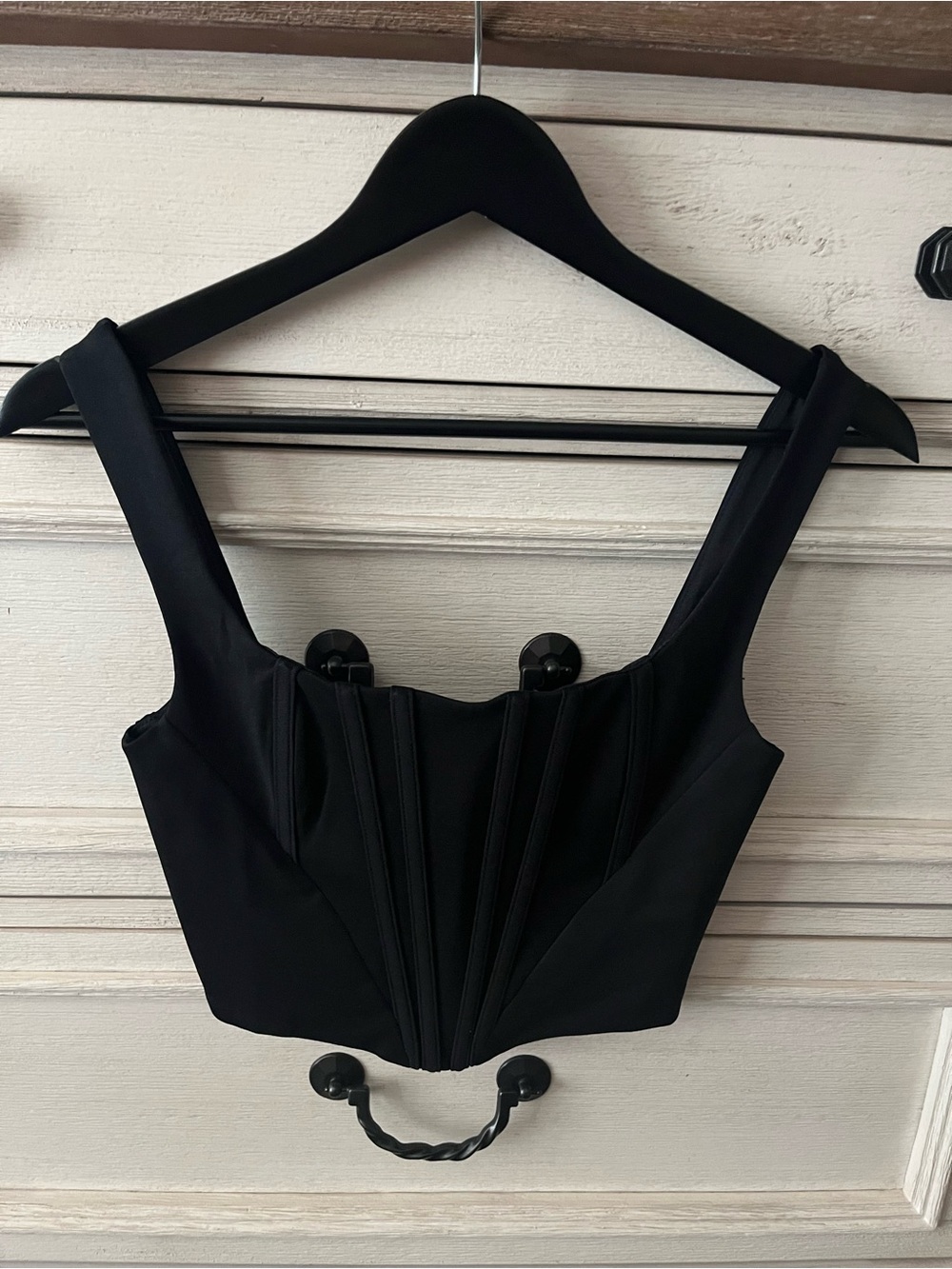 Black Structured Corset Top